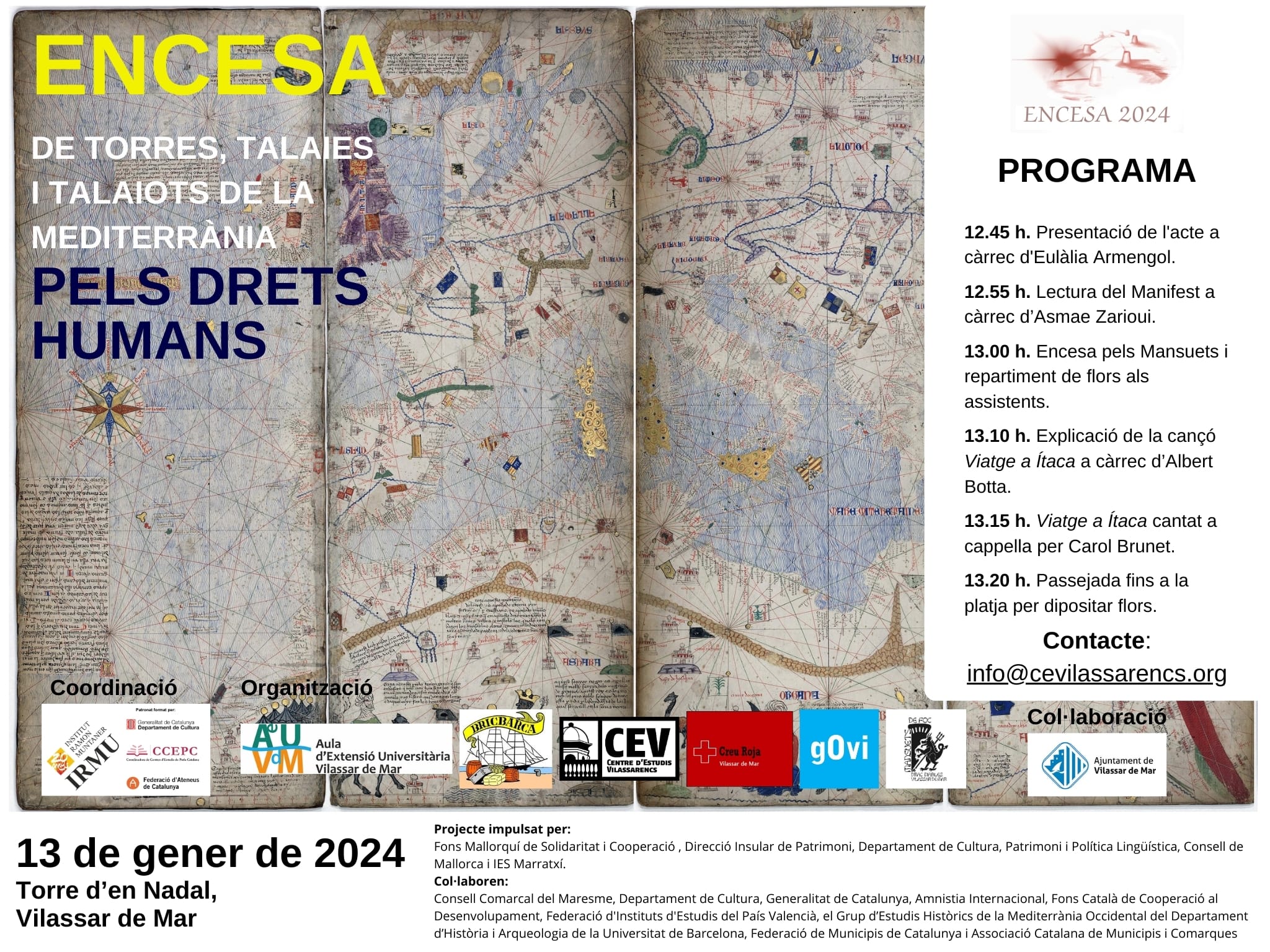 Col·laboració de l’Aula amb l’Encesa de torxes a la mediterrània 2024, per els drets humans